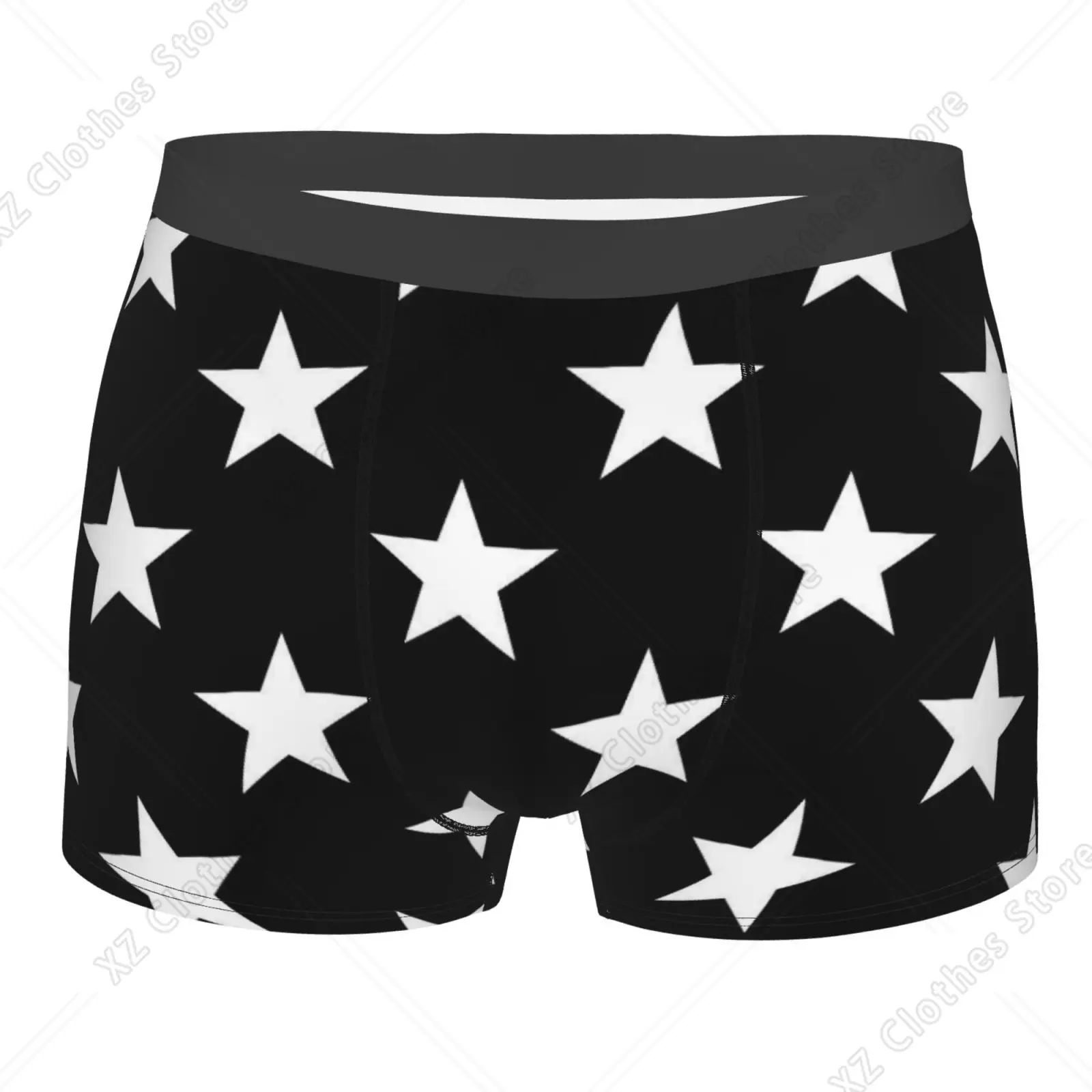 

Мужское нижнее белье с белым принтом пентаграммы, здоровые, мягкие, удобные, высококачественные мужские трусы, стильные, модные, повседневные спортивные трусики