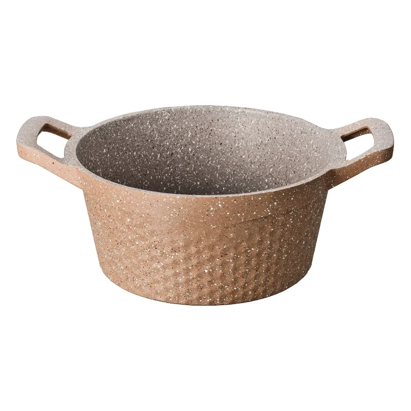 Durable Soup Pot Set of 10 from Die-Cast Aluminum, Non-Adhesive Cookware with Tempered Glass Cover