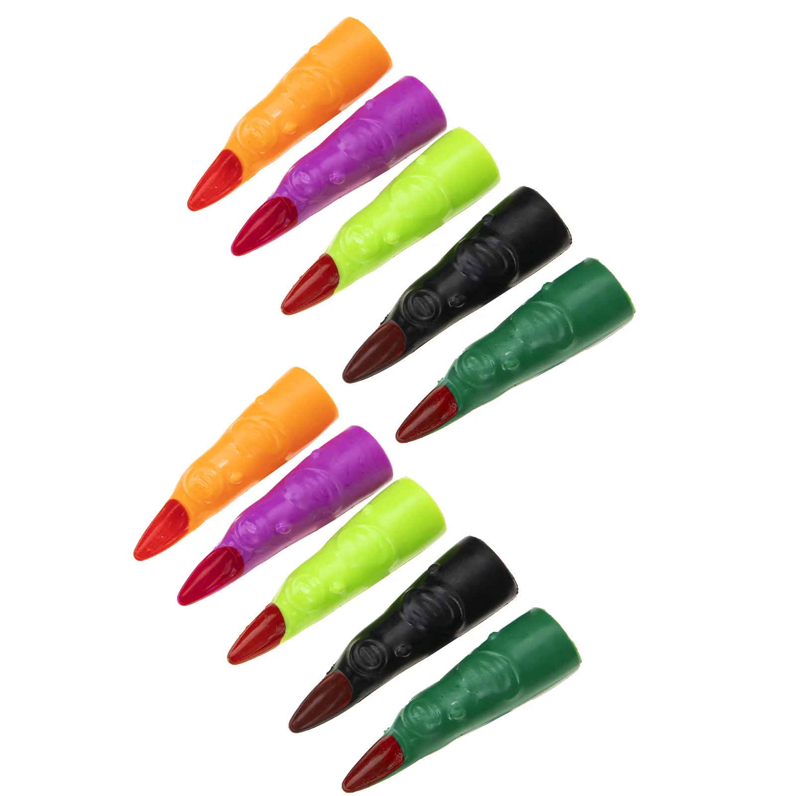 40 Pcs Halloween Nail Set False Nails Plastic Witch Finger Spooky Witches Fingers for Cosplay Costume Colorful Fake