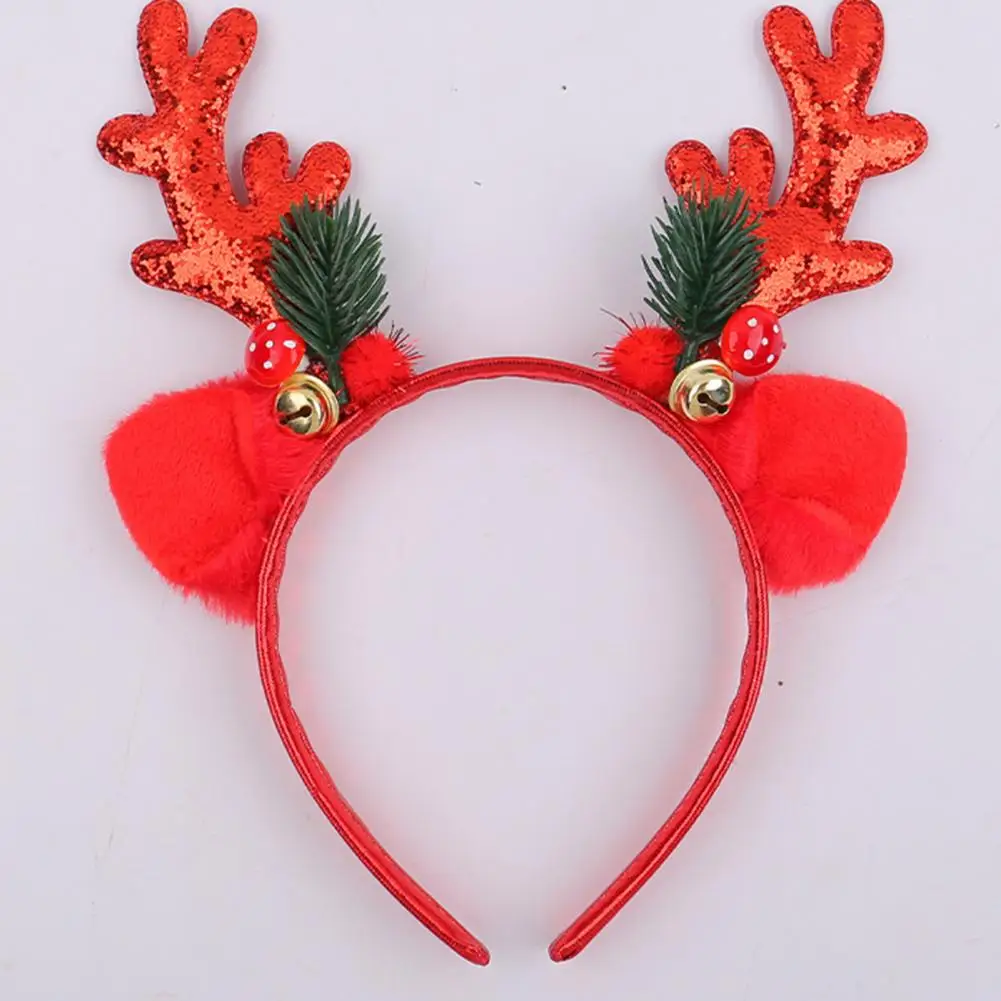 Festive Music Headband Festive Reindeer Antler Headband for Women Girls Sparkling Christmas Hair Accessory with for Festive