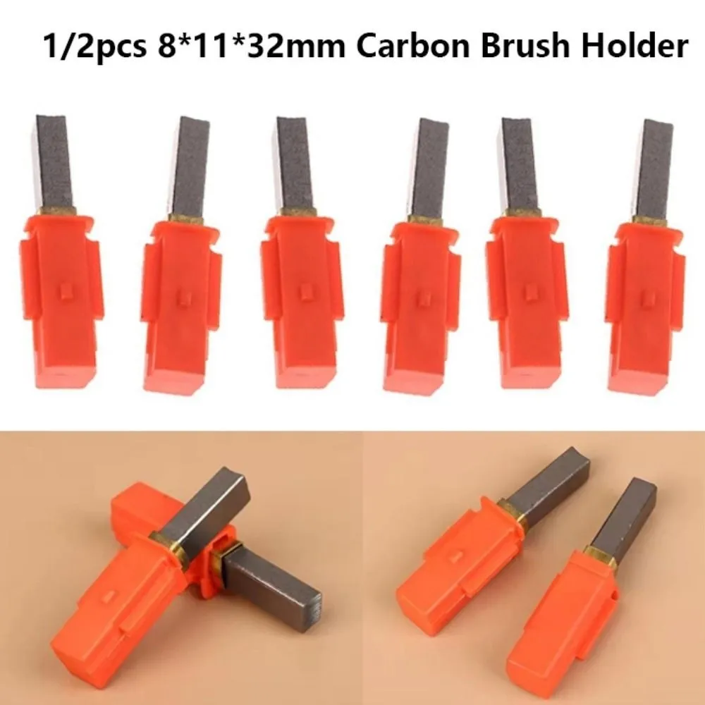 1/2pcs 8*11*32mm Carbon Brush Holder Metal Copper Orange Dust Collector Carbon Brush Holder Compatible With Ametek Lamb Motor