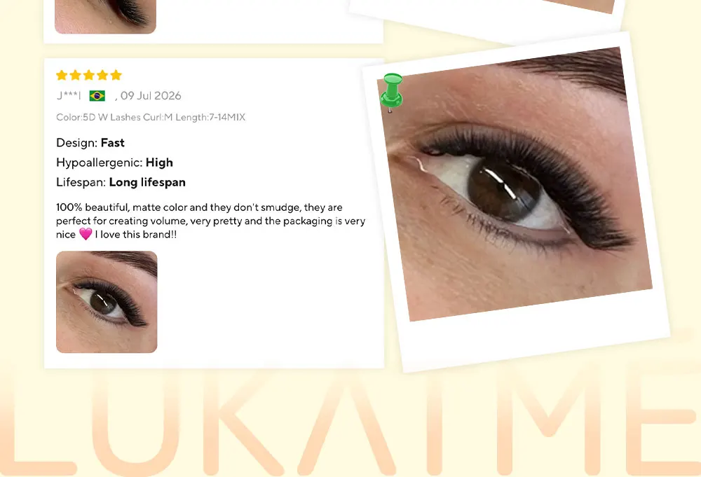 LUKATME 4D 5D YY Wimpernverlängerungen M-Curl Foxy Eyelash Faux Mink Schwarz/Braun YY 4D 5D W U Falsche Wimpern für Verführerische Augen – Detail 15