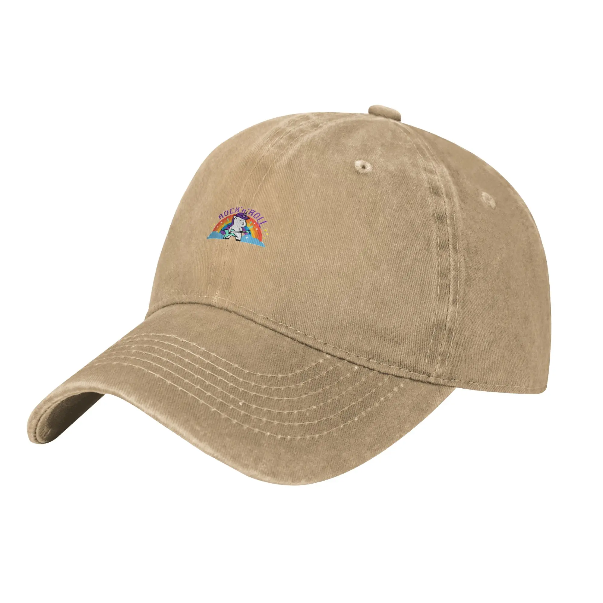 Fashion ROCKn ROLL RAINBOW BAND FUNNY UNICORN baseball cap  Fine Workmanship Brand Men Caps