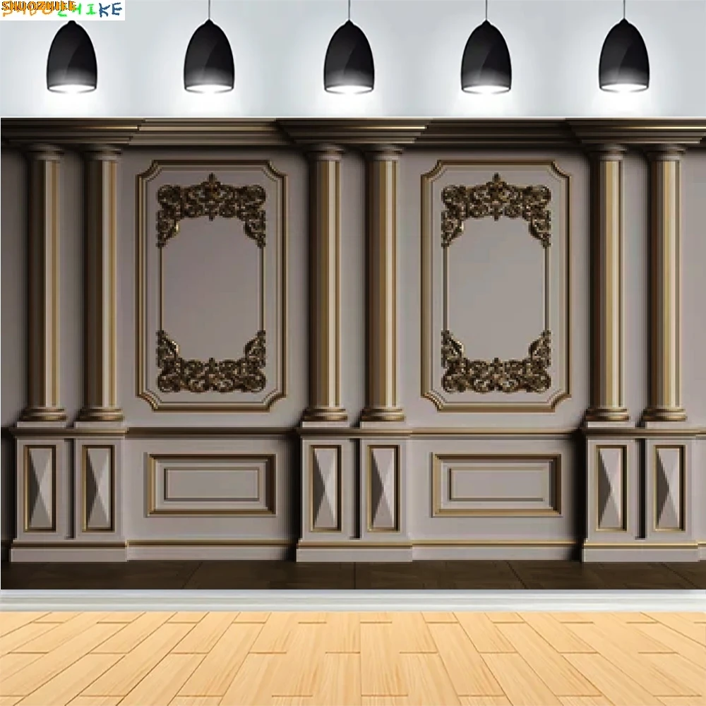 

Classic Interior Retro Wall Photography Backdrop Props European Style Room House Wedding Floor Parquet Photo Background CI-04
