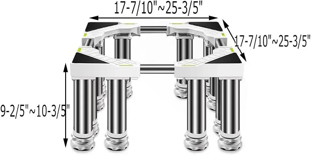 Base de refrigerador a prueba de humedad, soporte para lavavajillas con patas ajustables de 4/8/12, altura de 9,8 ", máquina de hielo y Base de aire acondicionado S