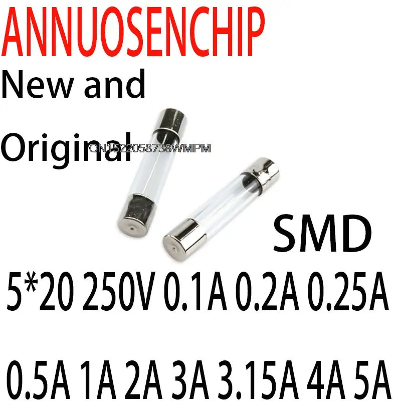 1PCS New and Original SMD fast blow high class glass fuses glass tube fuse 5*20 250V 0.1A/0.2A/0.25A/0.5A/1A/2A/3A/3.15A/4A/5A