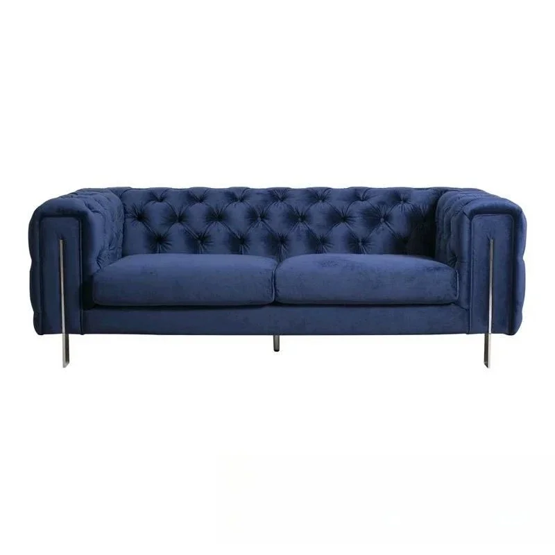 

Simple modern living room fashionable high-end hotel fabric soft bag buckle three-person sofa
