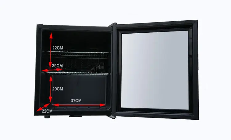 Refrigerador Electrodomésticos Congelador de tamaño pequeño / Frigorífico móvil para el hogar / Mini refrigerador de bar con puerta de vidrio