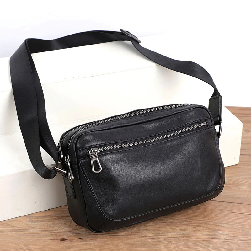 Fashion Natural Leather Men\'s Bags Genuine Leather Messenger Bags Boys Crossbody Bags Male Shoulder Bag For Men Satchel