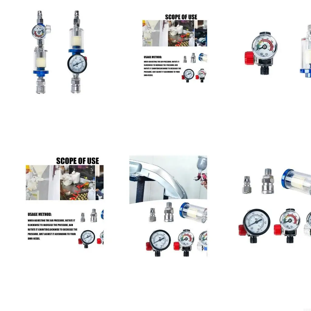 

2Pcs/4Pcs Professional Oil Water Separator For Sprayer Painting Tool With Regulator Gauge Ergonomic Plastic Design H9EE