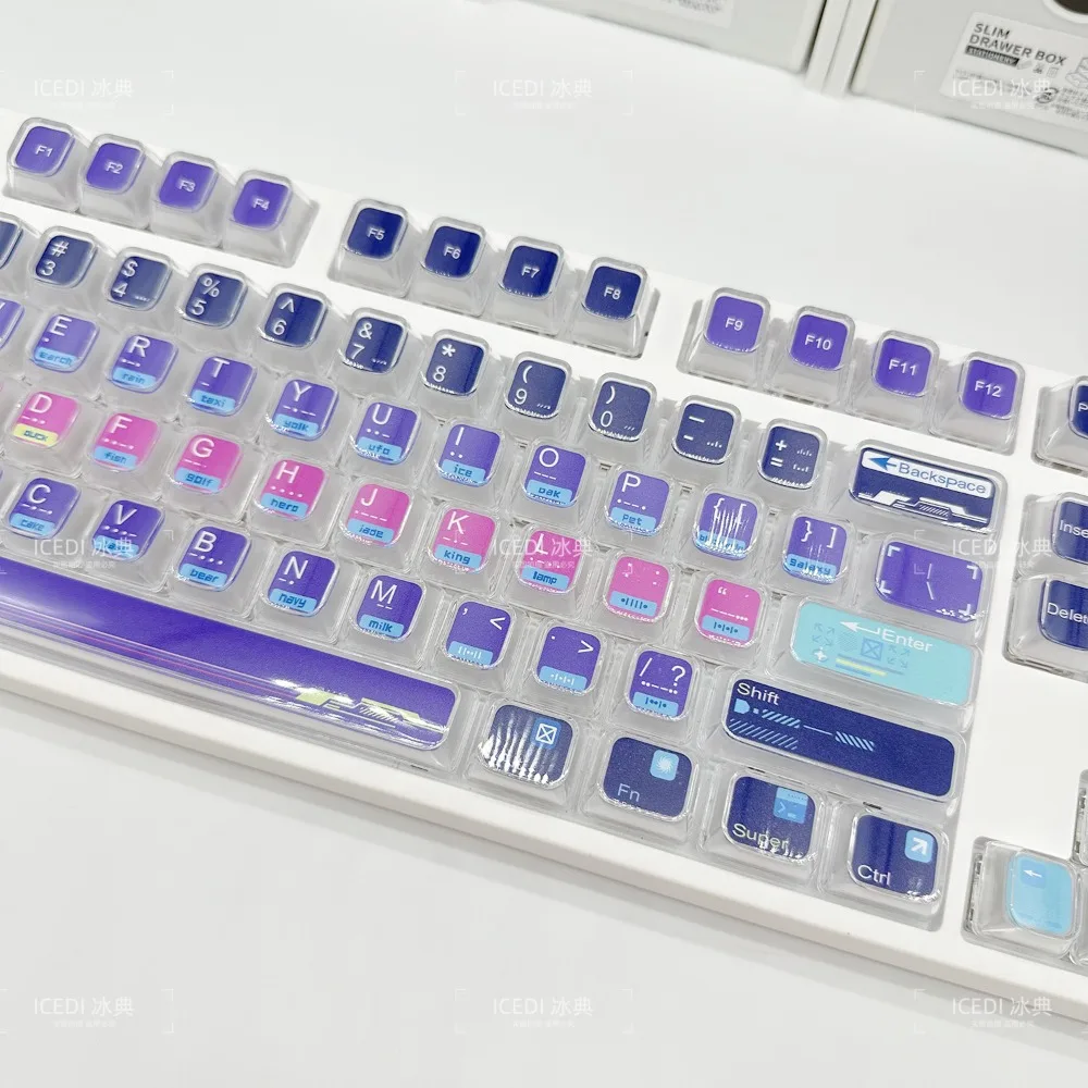 Three-dimensional Layered Keycap 115 Keys MDA Profile High Permeability PC Double-decker Custom Keycap for Mechanical Keyboard