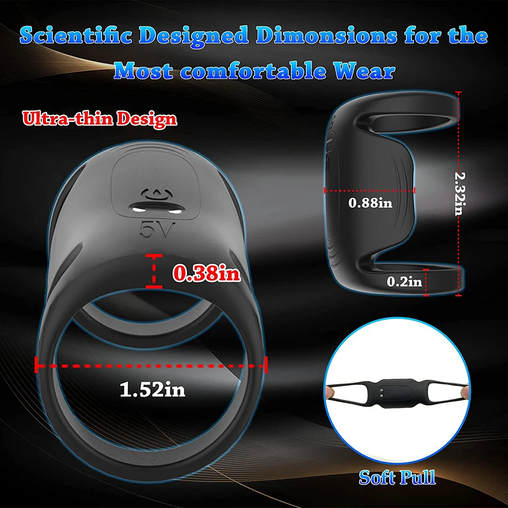 HESEKS Male Multi-Wearable Vibrating Cock Ring Penis Ring Vibrator Silicone Sleeve Ring Delay Ejaculation Sex Toys For Men