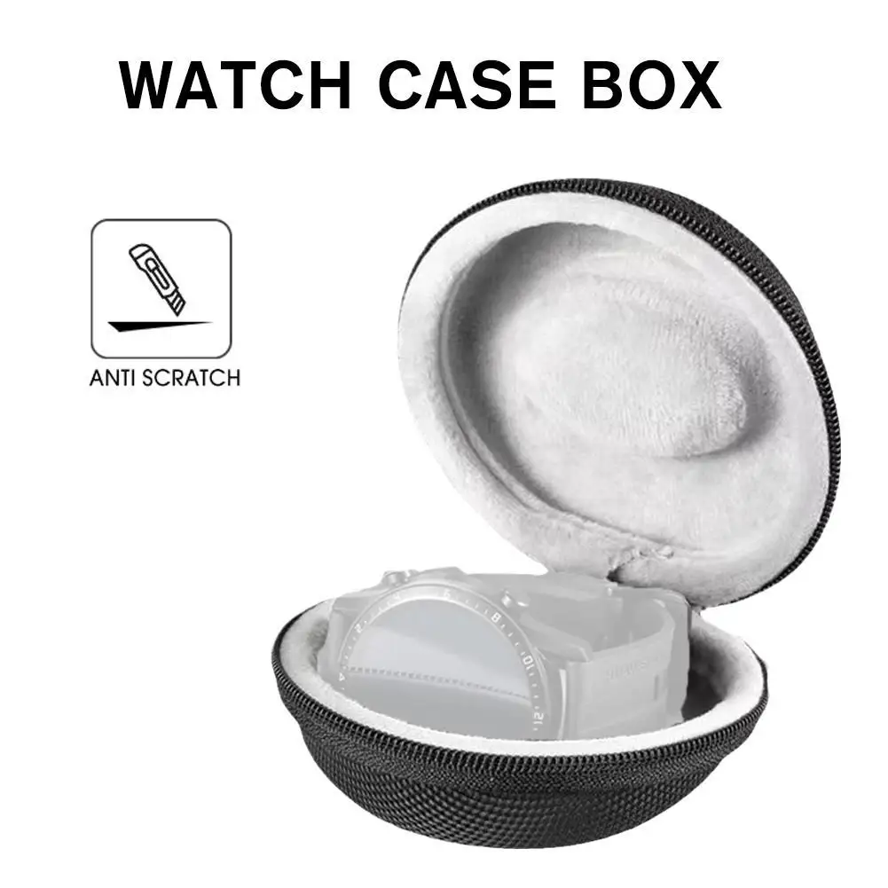 Single Watch Travel Case Portable Shock-Resistant Waterproof Hard Case Watch Protector Smartwatch Zipper Watch Case Storage Box