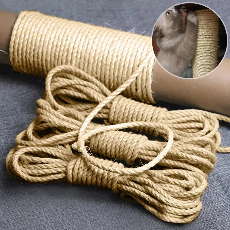 

New 4mm-12mm Natural Jute Rope DIY Craft Solid Durable Twine Rope 10M Twisted Cord Pet Scratching