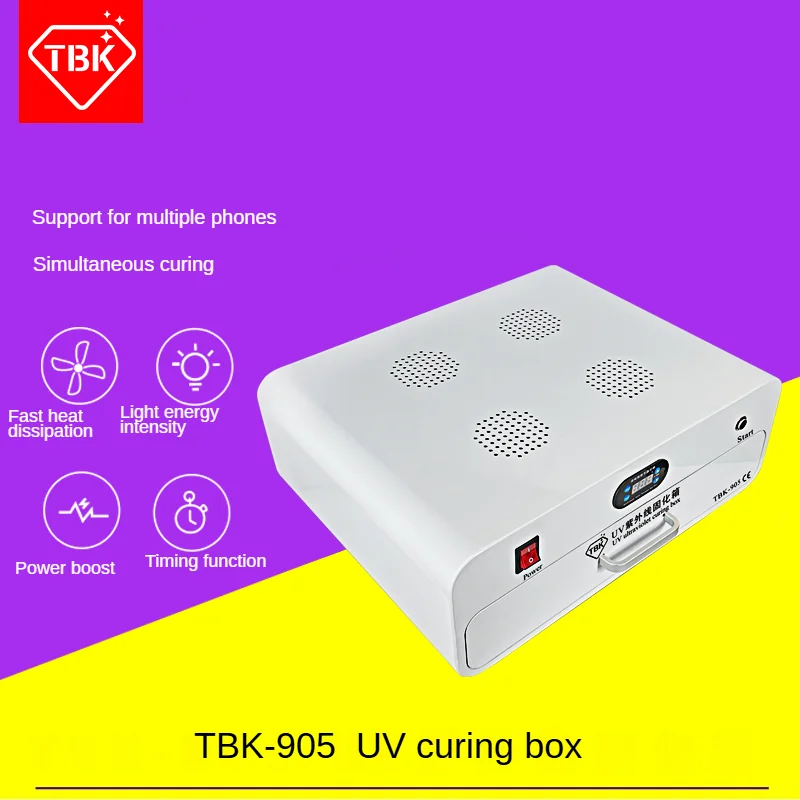 

TBK-905 UV Curing Box 200W With 80pcs LED Lights for Max 14 Inch LCD Screen Glass OCA Glue Curing Repair UV Lamp