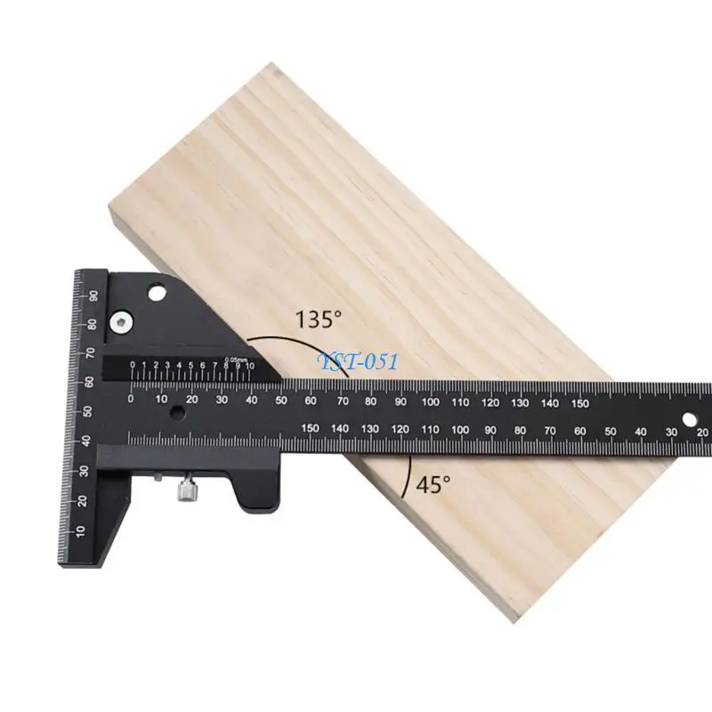 

E15A New Hot 9in Woodworking T-Type Ruler DIY Measuring Tool Aluminum Alloy Ruler