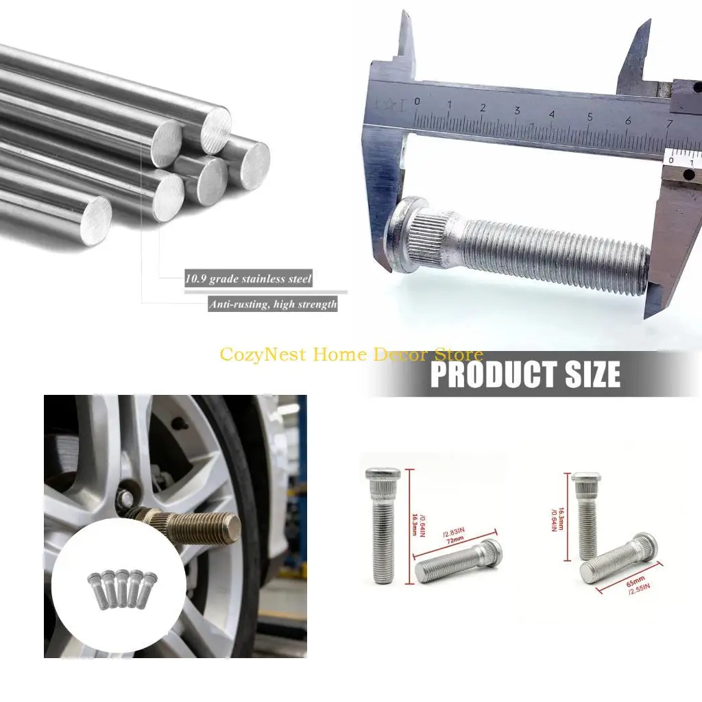 92MF Premiums Quality  Hub Bolts Simple Wheel Bolts Easyly Install Lugs Studs For Smooth Driving On Rough Roads