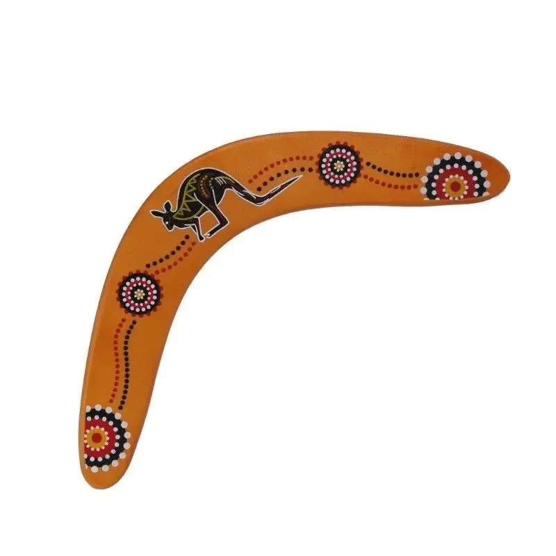 Outdoor Sports Kangaroo V-Boomerang Throwing Ball Throwing Toy Parent-Child Party Interactive Game Wooden Boomerang Holiday Gift