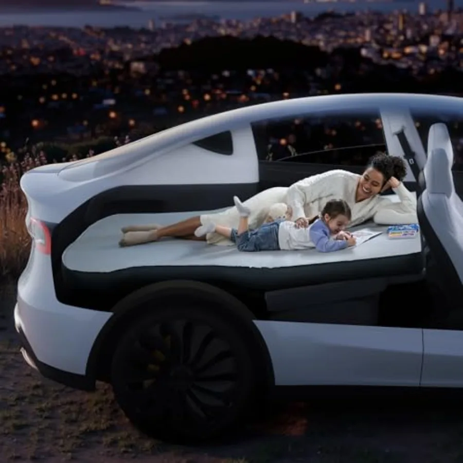 

Надувной матрас 4,5 дюйма для Tesla Model Y, полноразмерный, вакуумная компрессия, для путешествий, смены смен, дневного сна, кемпинга, для гостей, для дома, перезаряжаемый