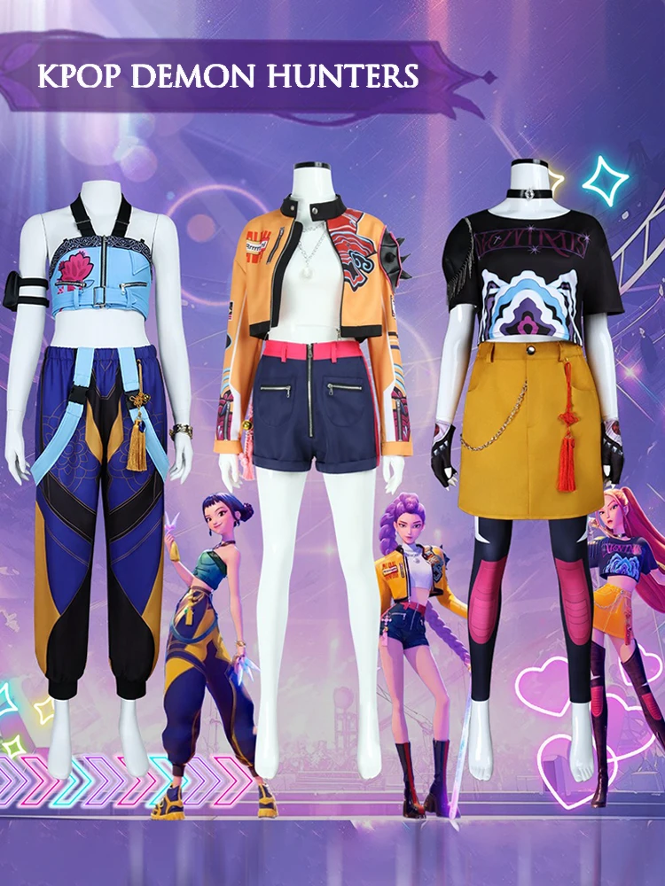 Costume cosplay K-Pop Demon Hunters per bambini - Zoey Rumi Mira Personaggio Gioco di ruolo Stampe 3D per spettacoli teatrali di Halloween