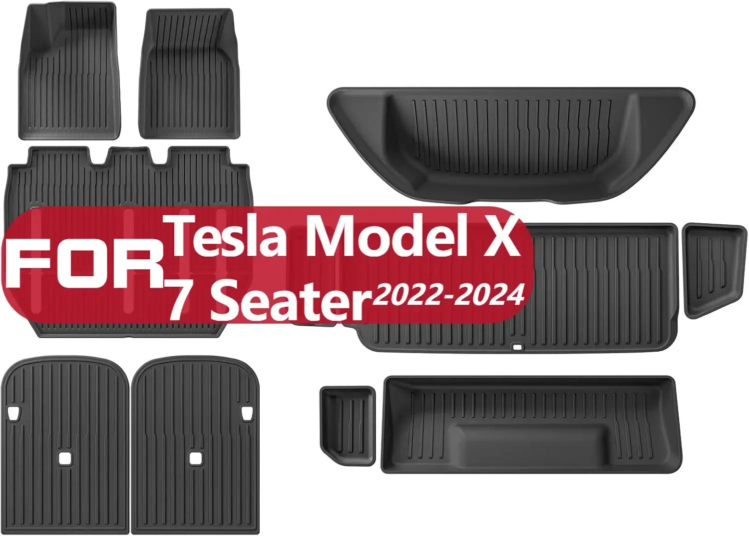 

Набор напольных ковриков из 13 шт. для Tesla Model X 7-местный 2022-2024 (не подходит для 5/6-местных) всепогодный напольный вкладыш на заднее сиденье грузовая линия
