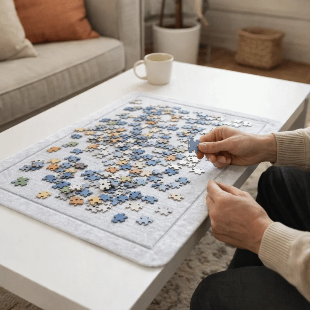 2000 Pieces Felt Puzzle Board Thickened Non-Slip Puzzle Saver Pad Moisture-proof Folding Inclined Puzzle Board Children Puzzle
