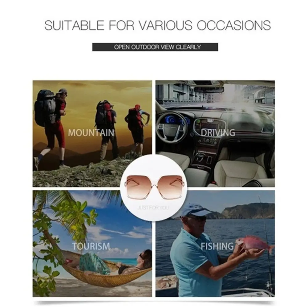 Oversized Square Sunglasses for Women and Men UV Protection Eyeglasses Retro Big Frame Sun Glasses Fashion Shades image 3