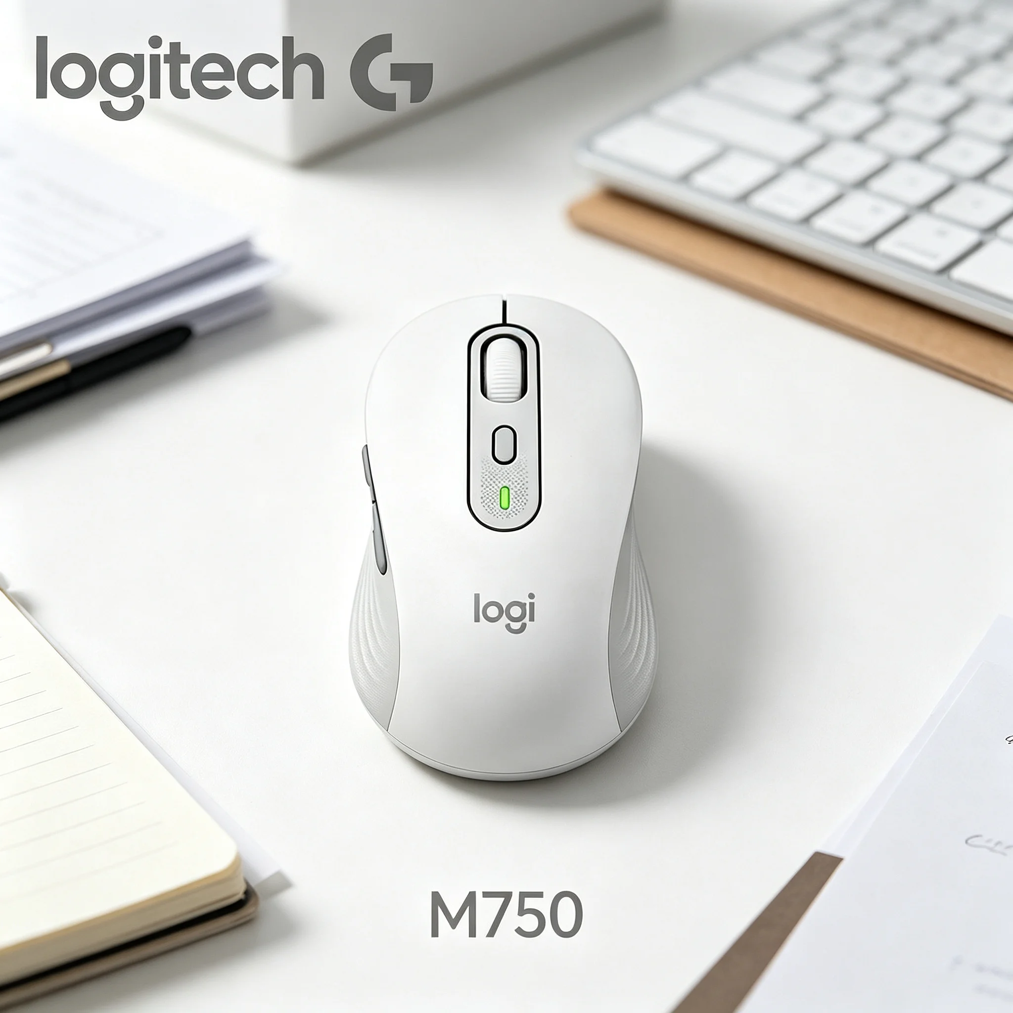 Logitech M750 Finger‑Friendly Silent Buttons Wireless Mouse Soft Click Feedback For Repetitive Daily Office Operations