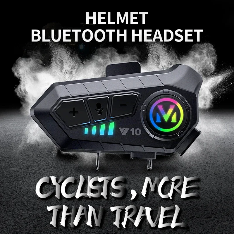 Y10 Bluetooth 5.3 Motorcycle Helmet Headset Wireless Hands-free Call Phone Kit Waterproof MP3 Music Player Speaker Moto Earphone
