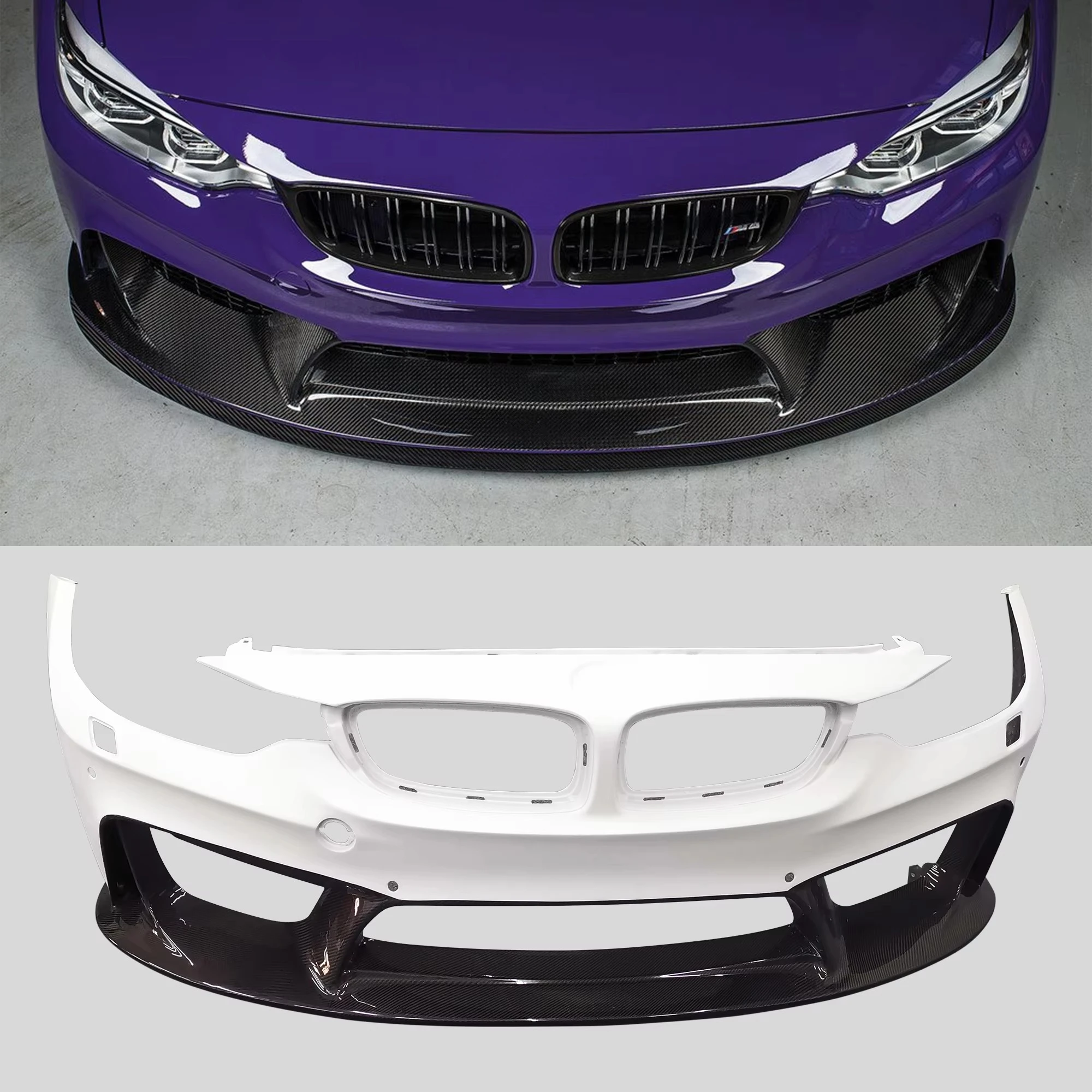 

F80 M3 F82 M4 2014-2017 Half Carbon Fiber 3D Style Front Bumper Body Kit Direct Bolt-On