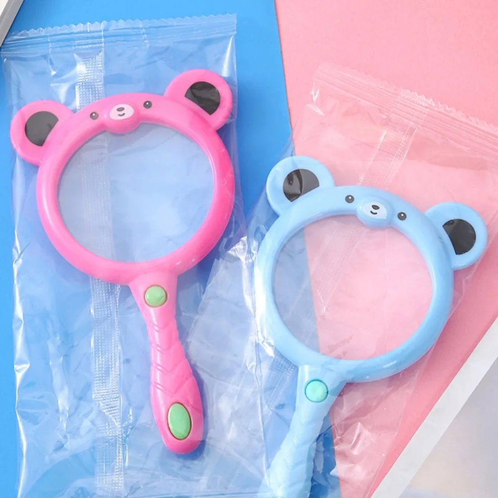 Creative PP Hand Held Magnifier Cute Cartoon Outdoor Exploration Reading Glass Lens Gift Insect Viewer