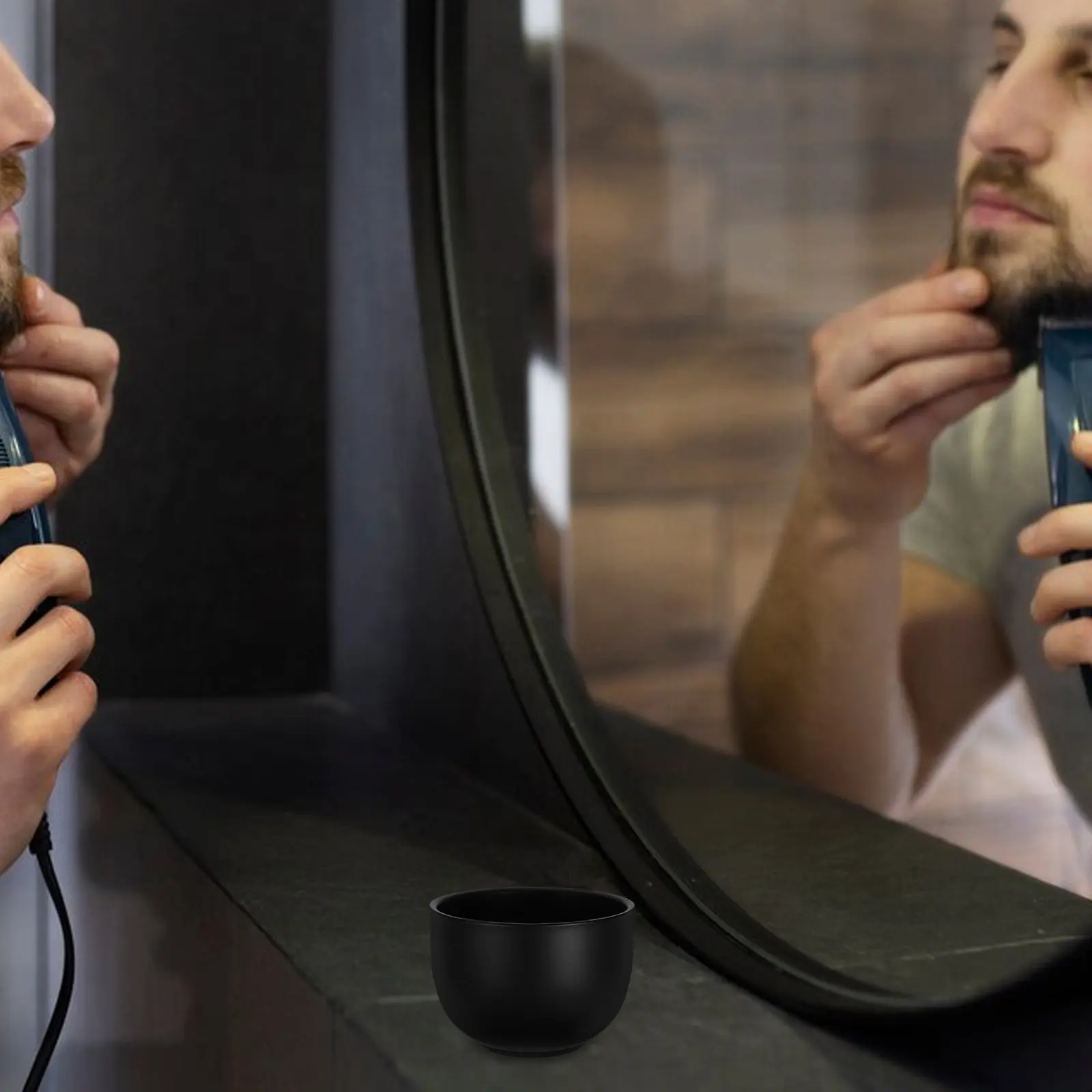 

Compact Shaving Bowl for Men Thick Stainless Steel Construction Simple Design No Overflow Shaving Lather Bowl Travel Friendly