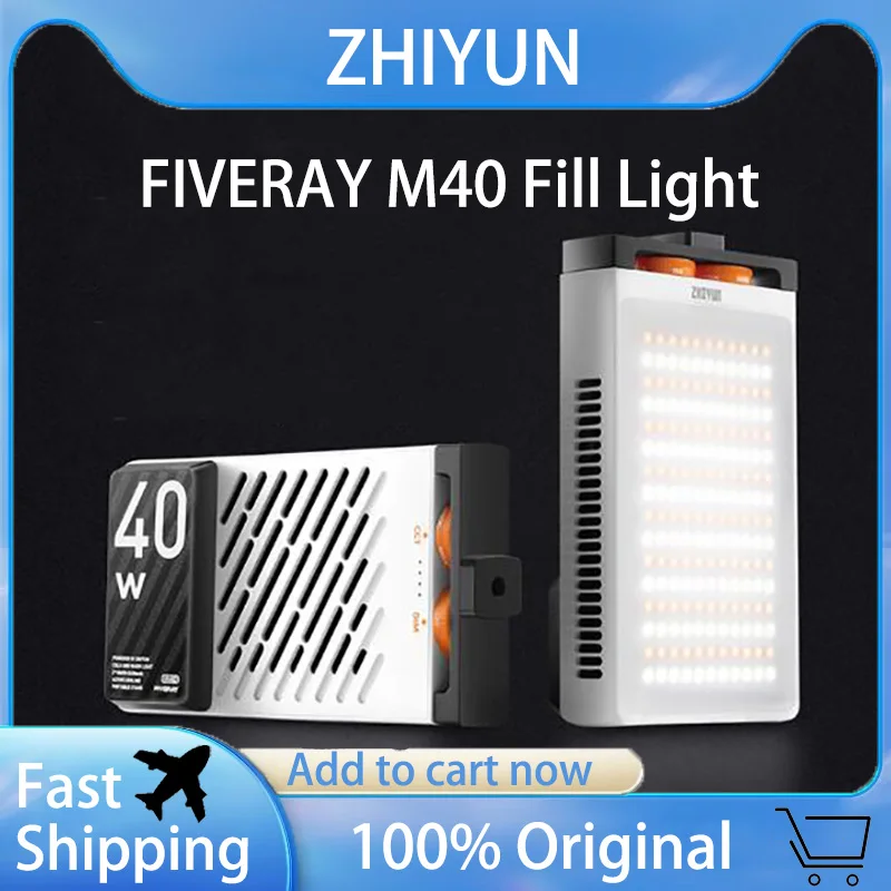 

ZHIYUN FIVERAY M40 Fill Light Led Pocket Portable Lights 40w Handheld Lamp 2700-6200k Lighting For Photography Tiktok Youtube