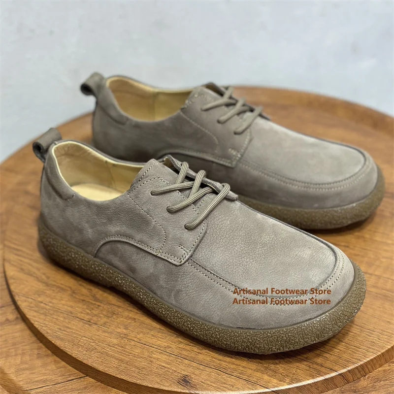 

Мужские кожаные туфли с низким вырезом, из мягкой натуральной кожи, на мягкой подошве, для повседневной носки на улице, с широким круглым носком