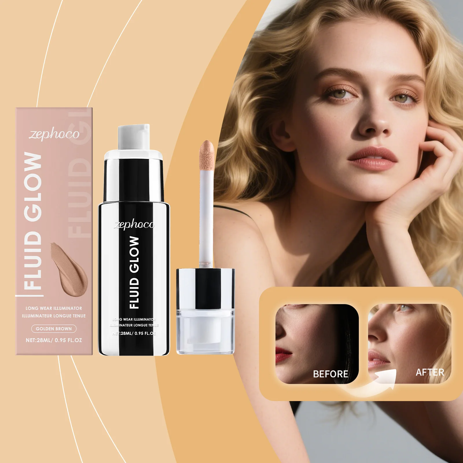 Liquid Highlighter Glow Drops Moisturizing Face Body Illuminizer Shimmer Makeup Brightening Bronzer Cream for All Skin Tones 30m