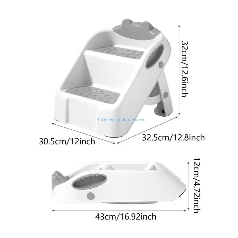 F1CB Foldable Easy to Carry Baby Ladder Stool Helper 2 Step Stool for Potty Training