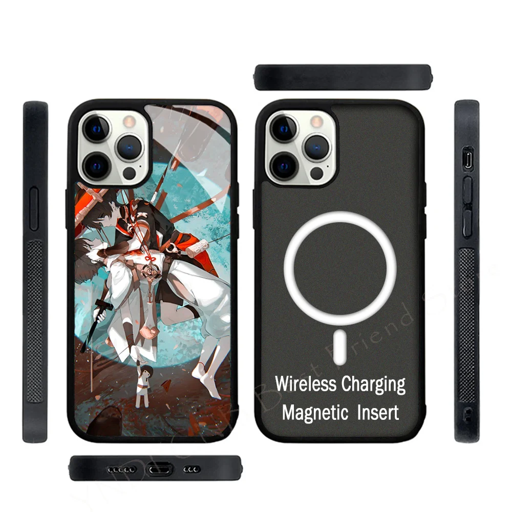 

Wanderer Genshin Impcat Phone Case Strong Magnetic For IPhone 15 14 13 Pro Max Alex Mirror For Magsafe Wireless Charging Cover