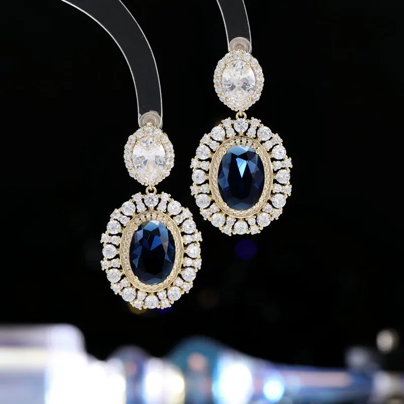 

French Retro Palace Style S925 Silver Needle Light Luxury Elegant Banquet Dress Earrings High-end Fashion Accessories