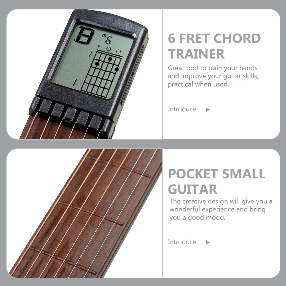 

Mini Portable Guitar Chord Trainer 6 Fret Practice Tool for Acoustic Training Finger Sensitivity Lightweight Carry Anywhere