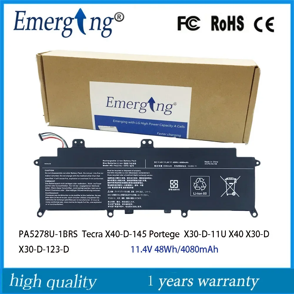 

Аккумулятор для ноутбука 11,4 В, 48 Втч PA5278U-1BRS для Toshiba Tecra X40-D-145 Portege X30-D-11U X40 X30-D X30-D-123-D PA5278U PA5278
