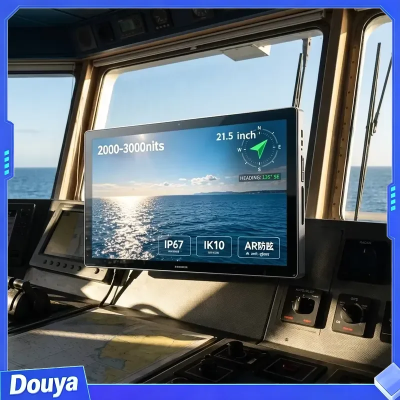 21.5 Inch HD Marine Touch IP67 Waterproof 2500Nits Sunlight Readable Industrial LCD Display USB for Boat Yacht Ship