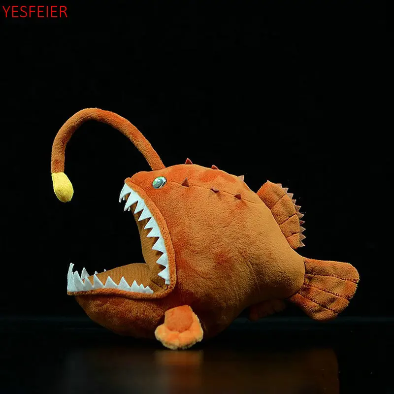 Soft Realistic Lantern Fish Plush Toy Simulation Monkfish Cute Lophiiformes Ocean Animal Doll Birthday Gift For Kids