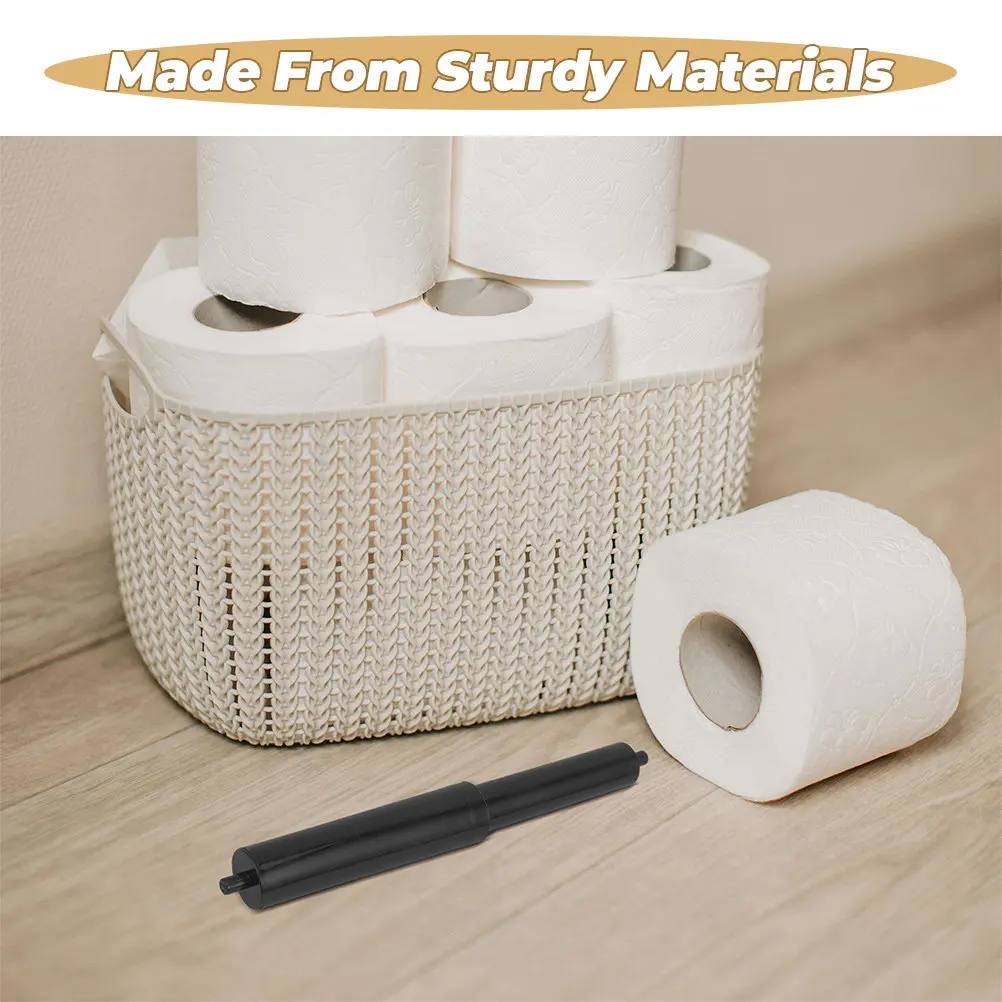 Plastic Toilet Paper Holder Rod Spring Loaded Adjustable Tissue Holder for Bathroom Kitchen Office Compact Versatile Easy Use