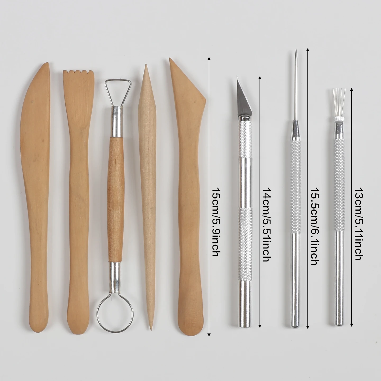 8 Piece Set Pottery Tool Trimming Carving Knives Seven Needles Detail Needles for Detail Texture Processing Suitable for Handmad view 2