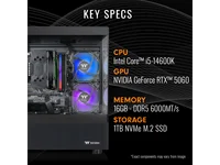 Thermaltake LCGS NE i1460-V170B Gaming Desktop (Intel Core i5-14600K, ToughRam 16GB DDR5 6000MT/s RGB Memory, NVIDIA GeForce RTX 5060, 1TB NVMe M.2, WiFi, Windows 11) N17B-B760-560-LCS 2