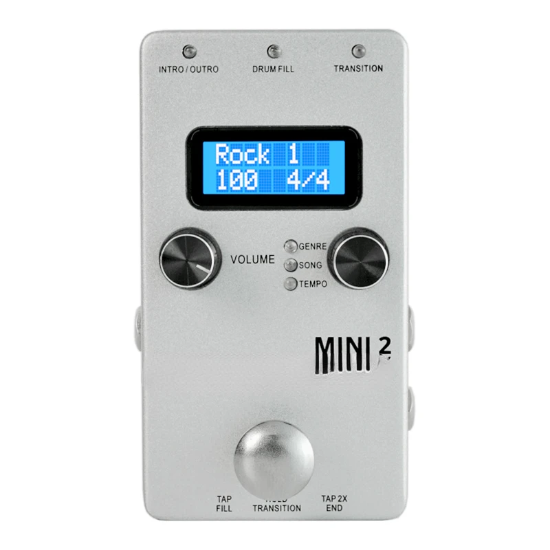 Mini BB Drum Machine 2 Generation Rhythm Machine Playing and Singing Guitar Bass Stompbox Pedal