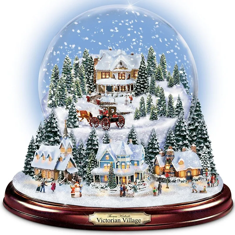 Thomas Kinkade Victorian Christmas Village Snowglobe