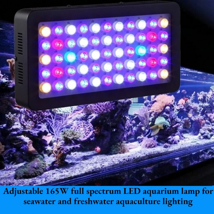 2026 165W Full Spectrum LED Aquarium Light Manual Dimmable Reef Coral Lamp For Tropical Fish Planted Fish Tank Lighting Fixture