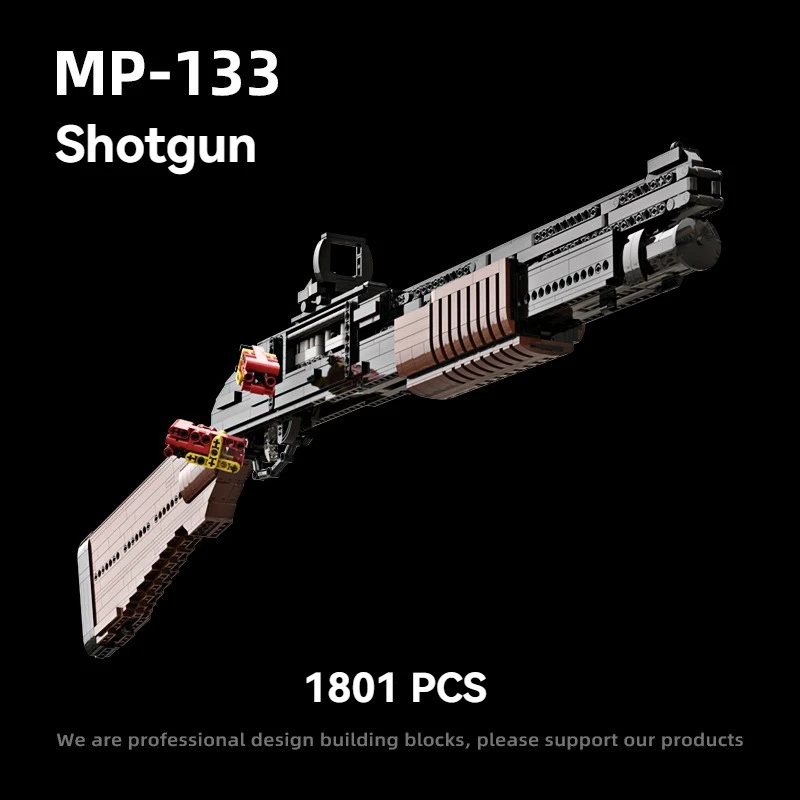Creative MP133 Shotgun Building Blocks MOC Technical Can Shoot Projectile Shells Assemble Bricks Model Toy Good Gift for Friends
