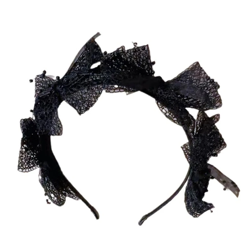 Lace Bows Hairband Headband With Beads Designs Headdress for Women and Girls Hair Accessories For Parties And Weddings